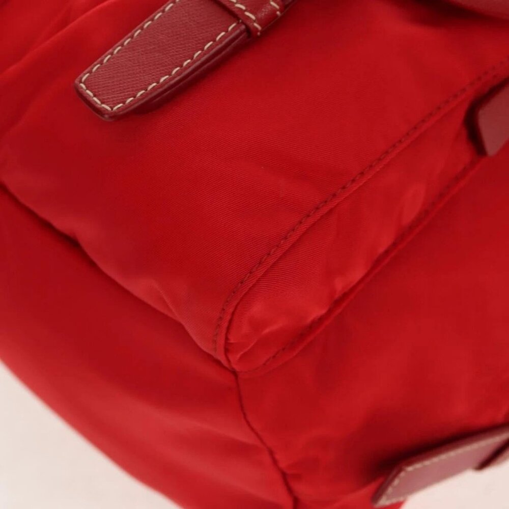 PRADA Backpack Nylon Red Gold Auth 158701V - Picture 5 of 16